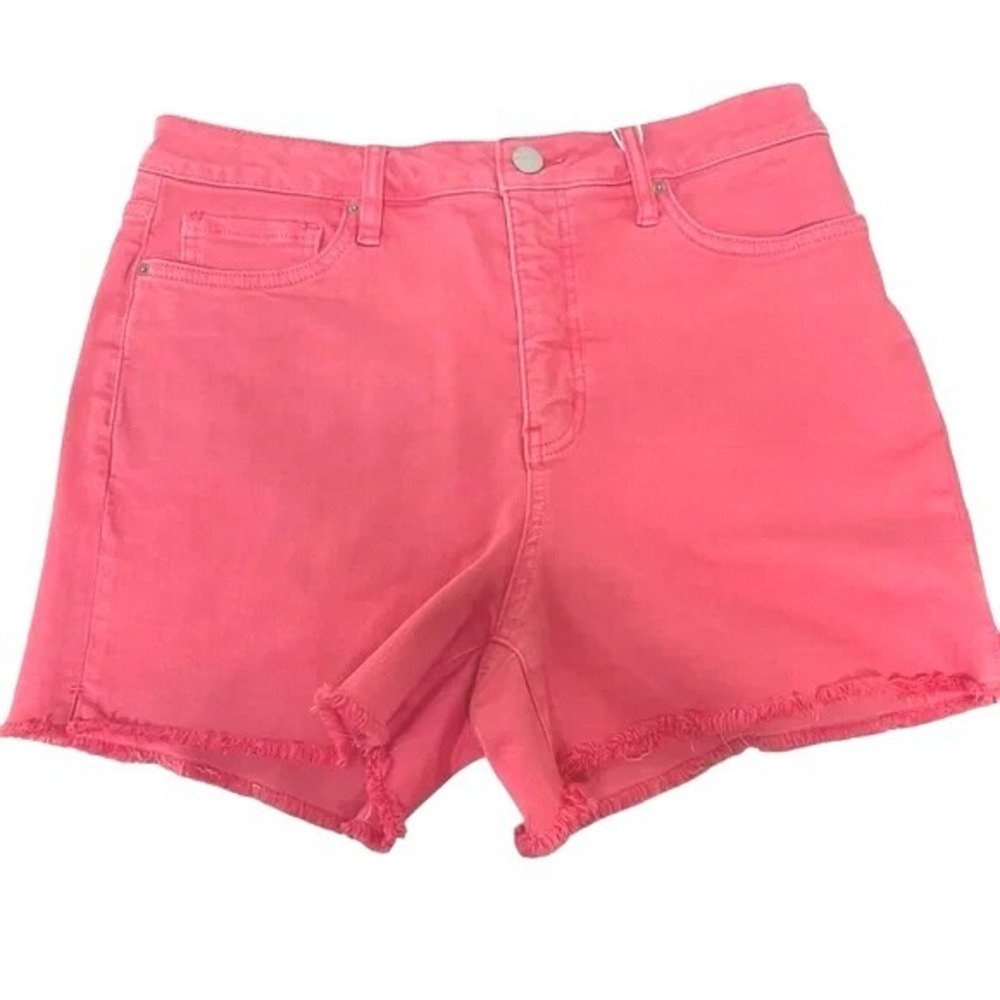 RFM Los Angeles‎ Essential Shorts Coral Pink High Waist Frayed Hem XL RS302034